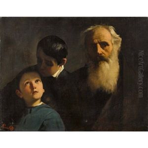 Tre Figure. Vecchio, Giovane E Fanciullo by Antonio Puccinelli