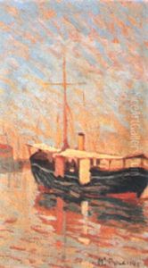 Barcone In Porto by Mario Puccini