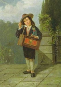 Kleiner Leierkastenjunge Mit Affchen