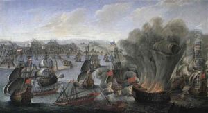 Fanco-spanish Action Off Port Of Barcelona, July 1642 by Pierre Puget