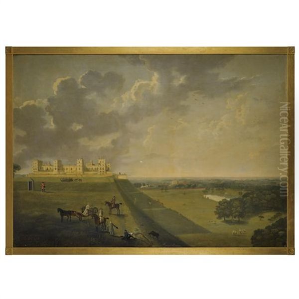 View Of Windsor Castle, The Earl And Countess Of Pomfret Introduced To The Artist In The Foreground - view 1