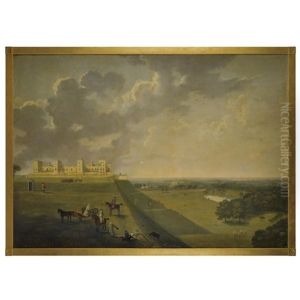 View Of Windsor Castle, The Earl And Countess Of Pomfret Introduced To The Artist In The Foreground