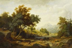 Gebirgslandschaft Mit Fischern by Alexis Puhlmann