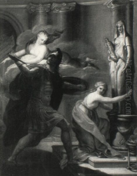 Venus Stopping Aeneas From Killing Helen At The Foot Of A Statue Of Vesta - view 1