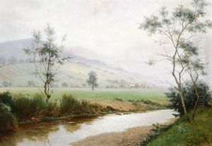 Nebel-flusslandschaft Im Weiten Tal (bei Baden-baden) by Victor Puhonny