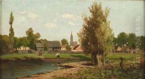 Blick Uber Flusauen Auf Strasburg