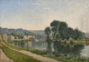 Riverbank In Southern Europe
