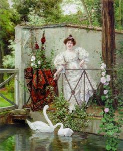 Feeding The Swans by Clemente Pujol de Gustavino
