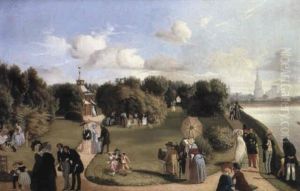 Scene De Parc by Alexandre Abel Denis de Pujol