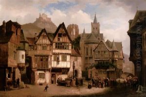 Blick Auf Den Marktplatz In Bacharach Am Rhein
