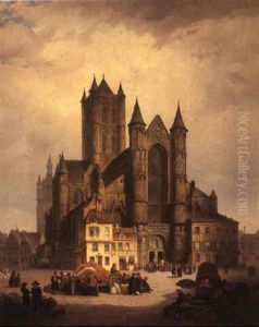 Die Nicolaus Kirche Am Kornmarkt Zu Gent