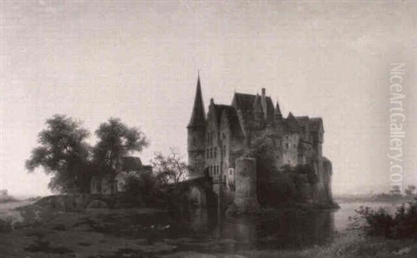 Wasserschloss An Einer Flussschleife Gelegen - view 1