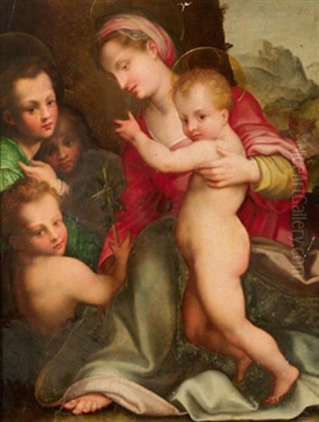 Madonna Mit Jesuskind, Dem Johannesknaben Und Zwei Weiteren Knaben Im Hintergrund, Madonna Con Bambino E San Giovannino - view 1