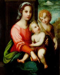 Madonna Con Bambino E San Giovannino by Domenico Puligo
