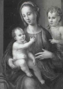 The Madonna And Child With The Infant St. John by Domenico Puligo