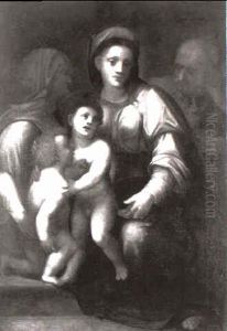 Vierge A L'enfant Et Saint Jean Baptiste by Domenico Puligo