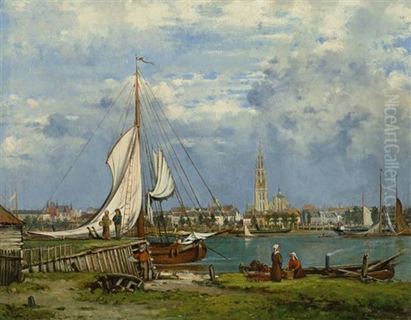 Blick Auf Stadt Und Hafen Von Antwerpen - view 1