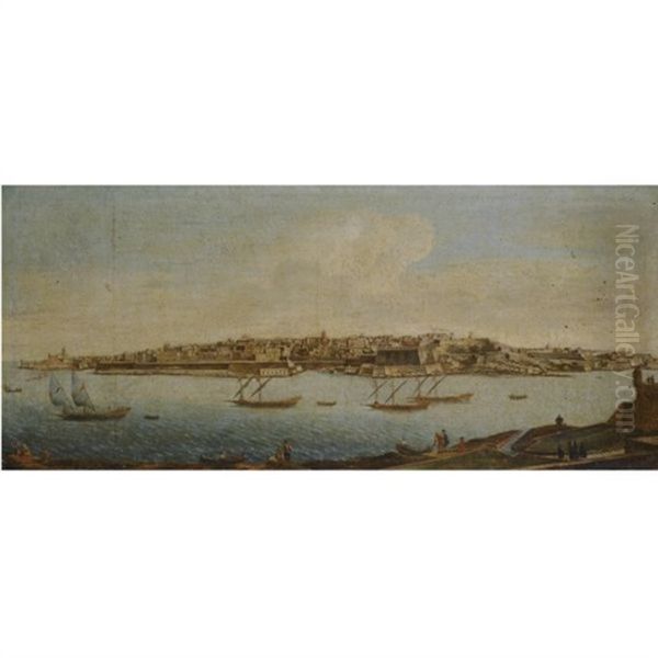 Malta, A View Of Valetta From Marsamxett Harbour - view 1