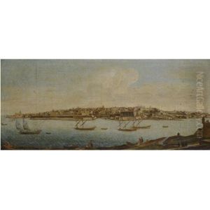 Malta, A View Of Valetta From Marsamxett Harbour