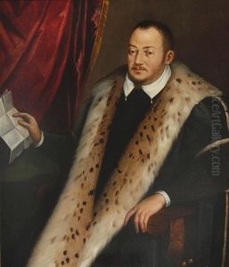 Portrait Of Francesco I De Medici, Three-quarter-length, In Black Costume With Fur Trim, Holding A Letter, Seated Before A Red Curtain