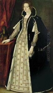 Ritratto Di Dama Con Il Suo Cagnolino by Scipione Pulzone
