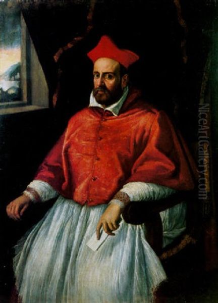 Portrait Of A Cardinal (cardinal Accolti Da Ravenna?) Seated, Wearing Robes And A Biretta - view 1