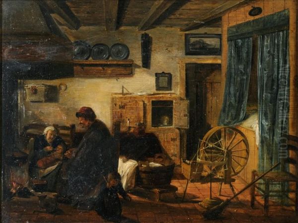 A Peasant Family In An Interior - view 1