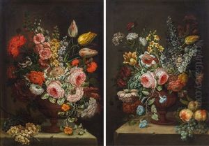 Pendants - Blumenstillleben by Franz Michael Sigmund von Purgau