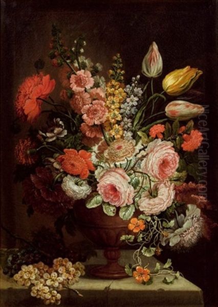 Blumenstillleben Mit Trauben - view 1