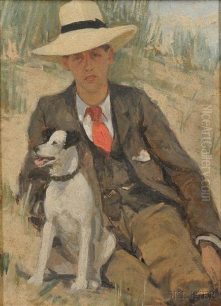 Portrait Of A Man With His Dog - view 1