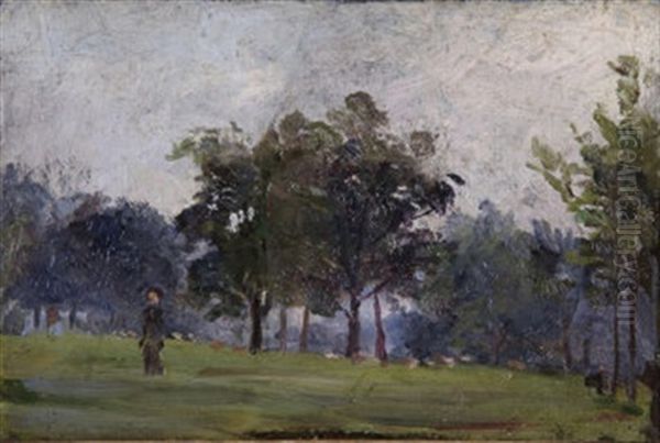 Figure In The Park (+ River Study, Verso) - view 1