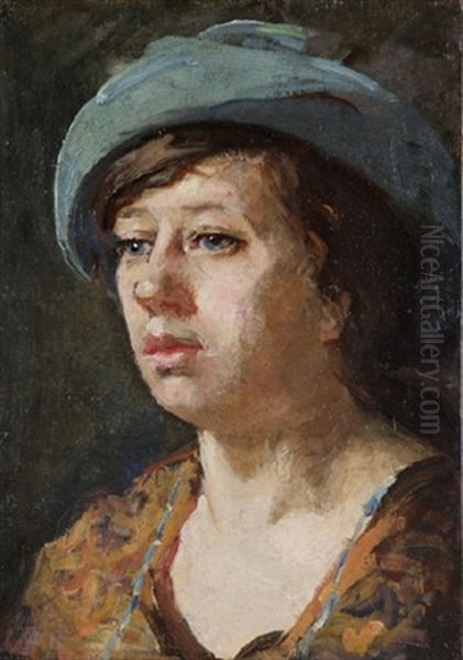 Woman In A Green Hat (+ Study Of Saint And Stork, Verso) - view 1