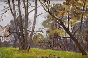 Ducks In Gardens At Mespil House by Sarah Henrietta Purser