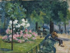 Figures In The Park by Sarah Henrietta Purser