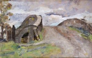 The Bridge (+ Coastal Landscape, Verso) by Sarah Henrietta Purser