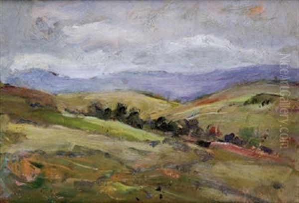 Plein Air Country Sketch (+ Study Of Figures By Window, Verso) - view 1