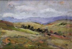 Plein Air Country Sketch (+ Study Of Figures By Window, Verso) by Sarah Henrietta Purser