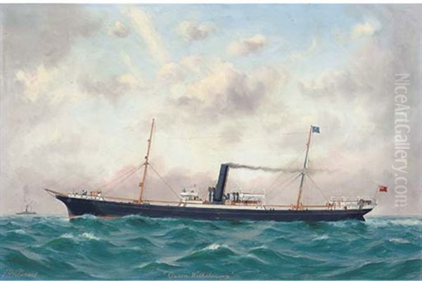 The British Steamer "queen Wilhelmina" At Sea - view 1
