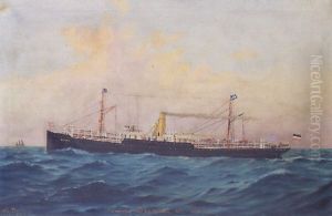 Hamburger Dampfer "granada" Auf Offener See by T.G. Purvis