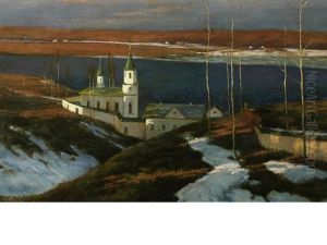 Landscape With Church by Vilhelms Purvitis