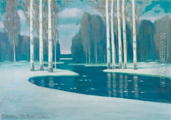 Birch Trees By A River - view 1
