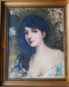 Portrait De Jeune Fille by Edmond Jean de Pury