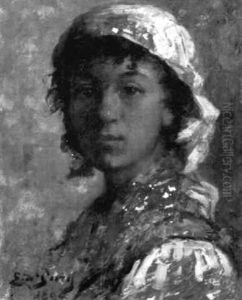 Portrait De Bohemienne by Edmond Jean de Pury