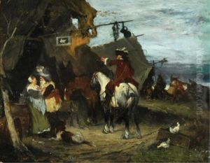 Cavaliers Merrymaking by Friedrich von Puteani