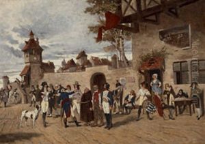 Militar Bei Der Rekrutierung Von Soldaten by Friedrich von Puteani