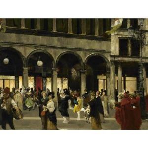 At The Cafe Florian, Venice by Friedrich von Puteani