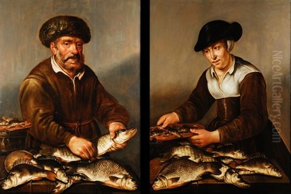 Bildnisse Eines Fischverkaufers Und Einer Fischverkauferin (pair) - view 1