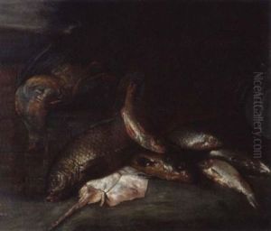 Stillleben Mit Fischen, Taube, Spankorb Und Obst