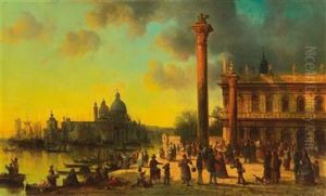 A Lively Scene On St Mark"s Square