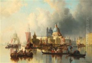 Venice - Hustle And Bustle By The Punta Della Dogana And Santa Maria Della Salute